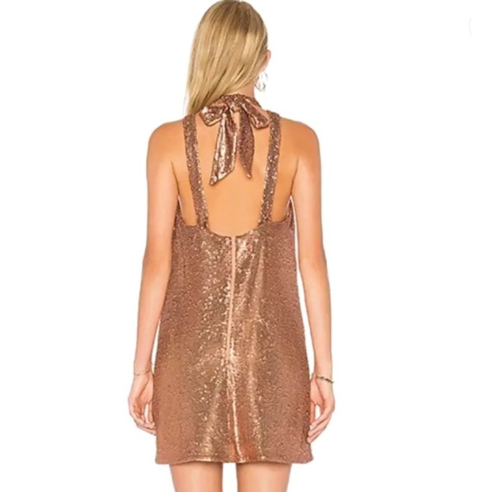 NWT C/MEO Collective Illuminated Copper Sequin Mini Dress